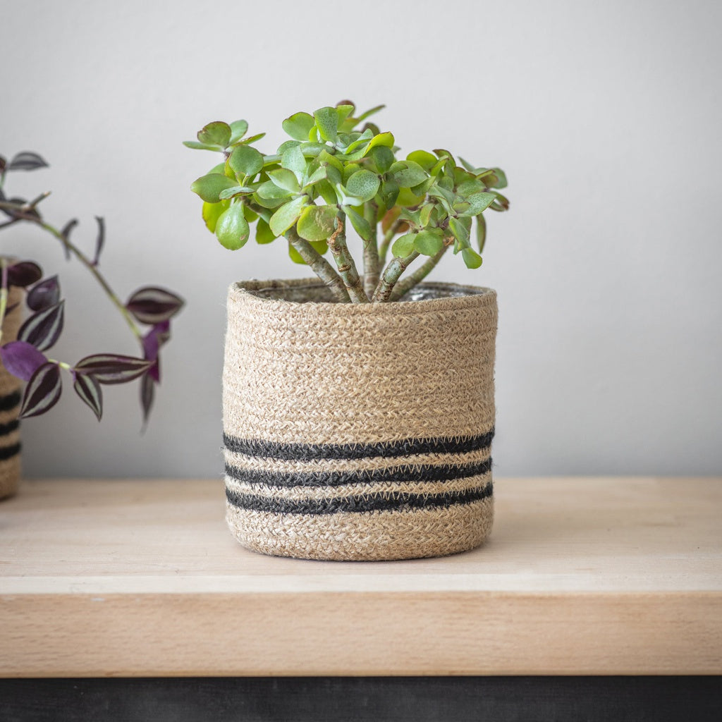 Striped Jute Pot