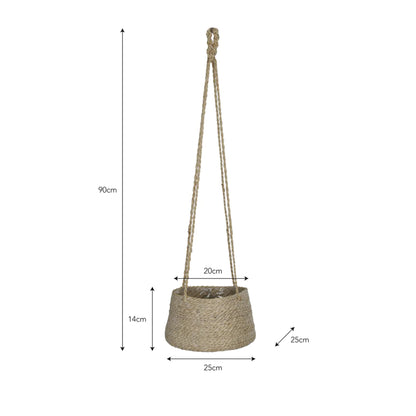 Garden Trading Tapered Woven Hanging Basket Measurements