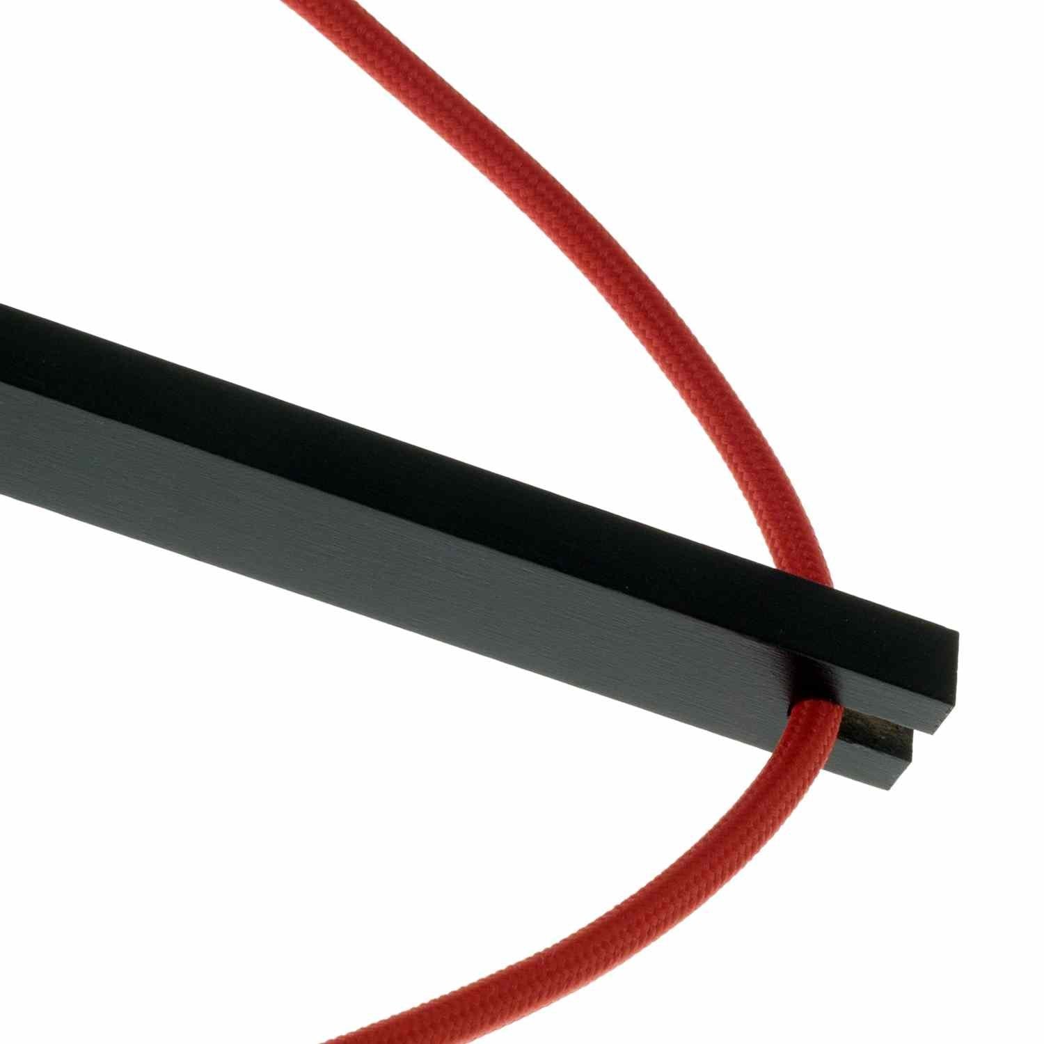 Red Lamp Cord with Black Pinocchio Wall Mount