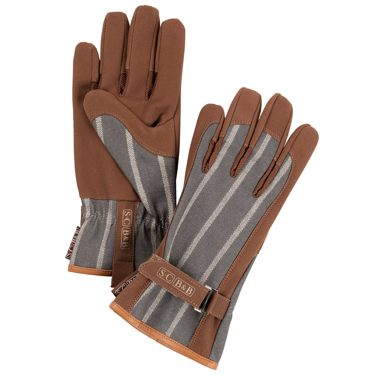 Sophie Conran for Burgon & Ball Everyday Gardening Gloves in grey ticking stripe.